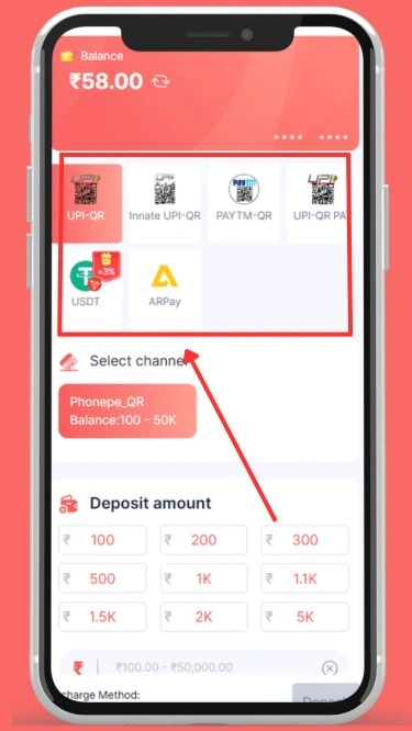 select payment method